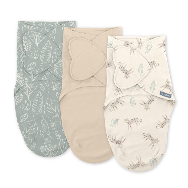SwaddleMe by Ingenuity Monogram Collection Swaddle, 3-Pack, for Ages 0-3 Months - Born Free - Image 1