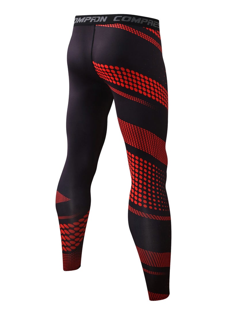 YEL PRO Men Quick Dry Breathable Elastic Trousers Black/Red - Image 2
