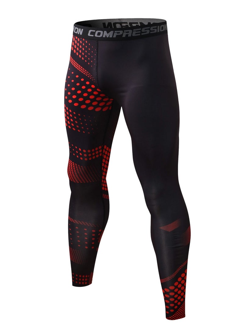 YEL PRO Men Quick Dry Breathable Elastic Trousers Black/Red - Image 1