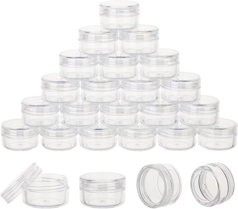 Lip Scrub Containers 50PCS 5/10/15/20g Empty Cream Container Round Plastic Cosmetic Containers Refillable Makeup Sample for Lotion(Clear,20ml) - Image 1