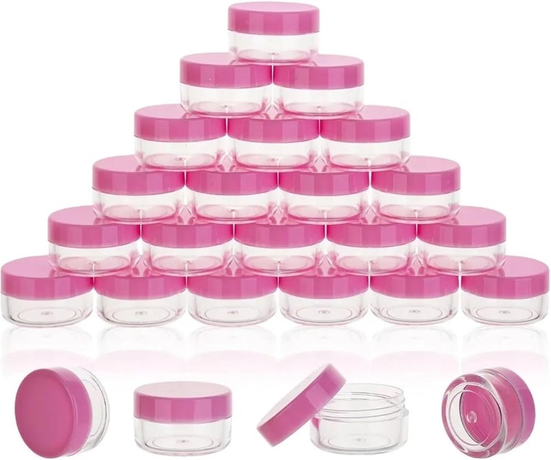 Lip Scrub Containers 50PCS 5/10/15/20g Empty Cream Container Round Plastic Cosmetic Containers Refillable Makeup Sample for Lotion(Clear,20ml) - Image 2