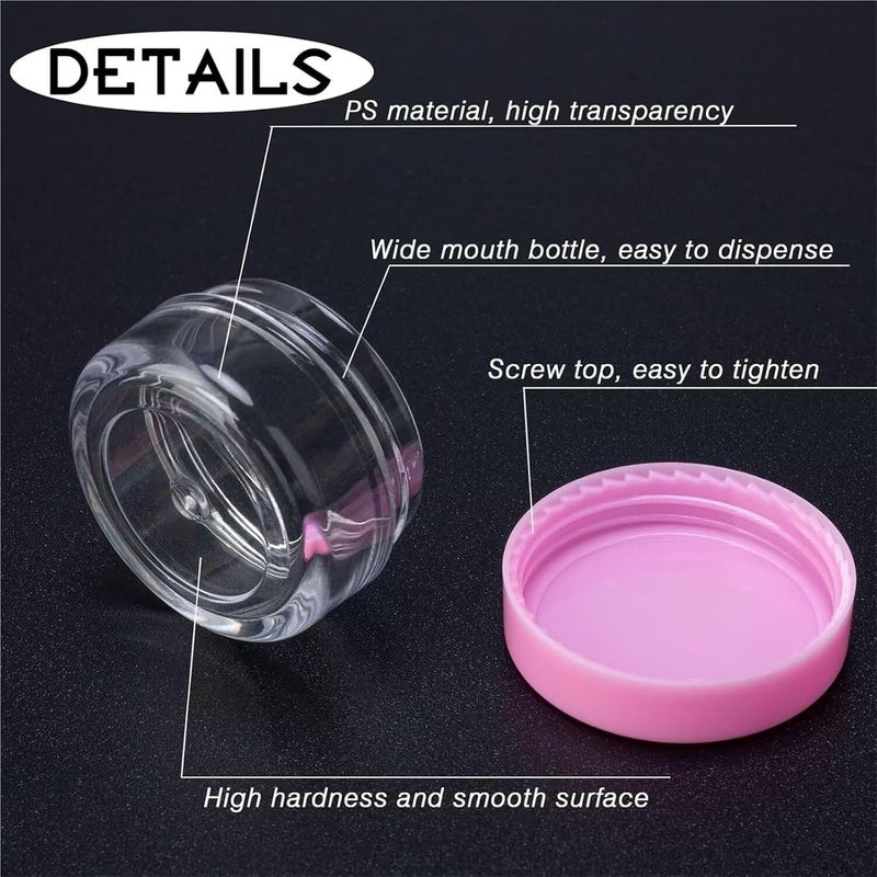 Lip Scrub Containers 50PCS 5/10/15/20g Empty Cream Container Round Plastic Cosmetic Containers Refillable Makeup Sample for Lotion(Clear,20ml) - Image 3