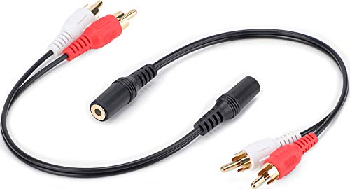 PASOW 2 Pack 3.5mm Stereo Female to 2RCA Male RCA Audio Y Cable - Image 1