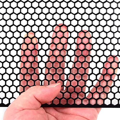 AggAuto Universal 40"x13" Car Grill Mesh - Aluminum Alloy Automotive Grille Insert Bumper Honeycomb Hole 6mm Spacing 1mm, One of the Most Multifunctional Shape Grids 100x33cm Black - Image 4