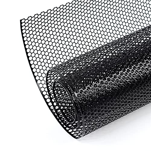 AggAuto Universal 40"x13" Car Grill Mesh - Aluminum Alloy Automotive Grille Insert Bumper Honeycomb Hole 6mm Spacing 1mm, One of the Most Multifunctional Shape Grids 100x33cm Black - Image 1