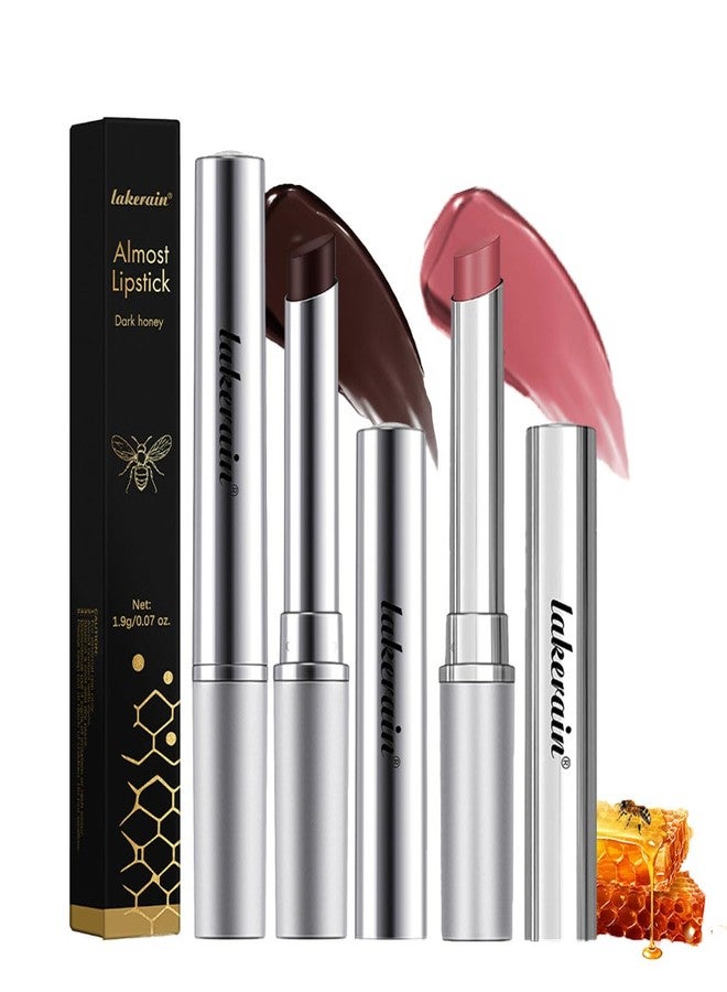 Baorder 2PCS Honey Lipstick Tinted Lip Balm,Black and Pink Lipstick,Hydrating Natural Glossy Sheer Black Lip Balm,Moisturizing Makeup Lip Care for Repairing Dry Lips - Image 1