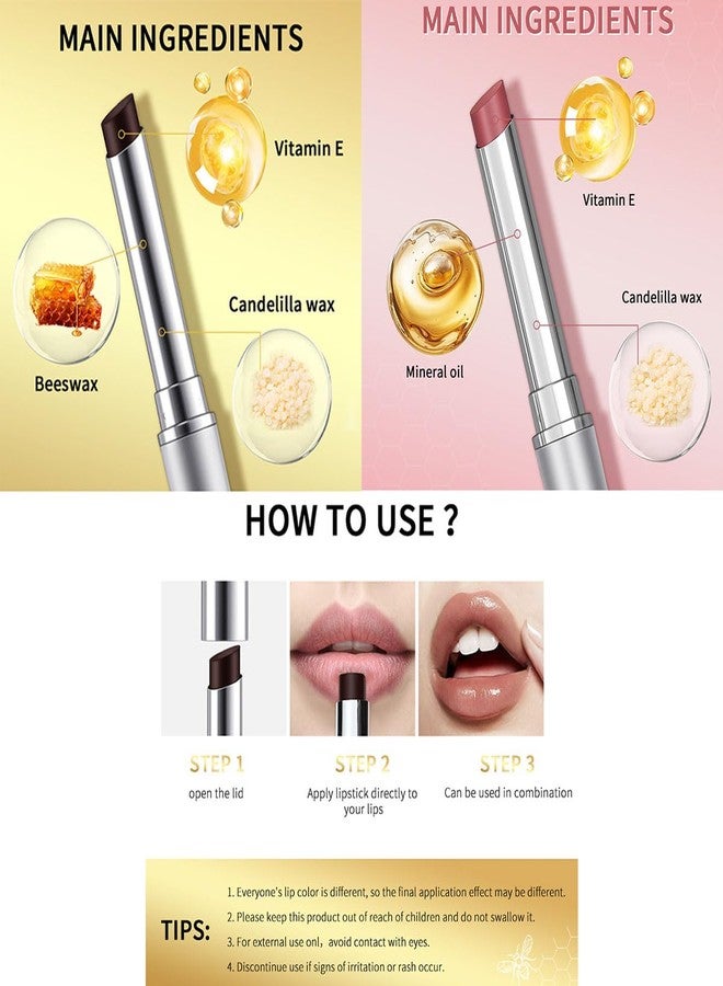 Baorder 2PCS Honey Lipstick Tinted Lip Balm,Black and Pink Lipstick,Hydrating Natural Glossy Sheer Black Lip Balm,Moisturizing Makeup Lip Care for Repairing Dry Lips - Image 5