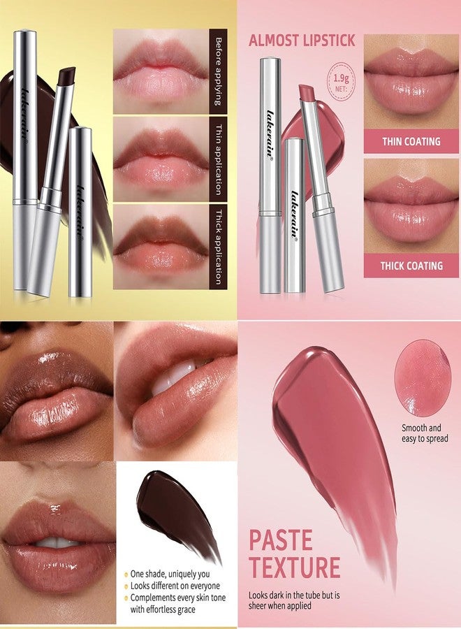 Baorder 2PCS Honey Lipstick Tinted Lip Balm,Black and Pink Lipstick,Hydrating Natural Glossy Sheer Black Lip Balm,Moisturizing Makeup Lip Care for Repairing Dry Lips - Image 2