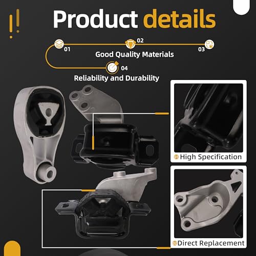 JAVOUKA Engine Motor and Transmission Bracket Kits Compatible with Smart Fortwo Electric L3 1.0L 2008-2015, Auto Motor Engine & Trans Mount Set 3 PCS Replace OE# A1322200148, A1322200248, A0140241070 - Image 5