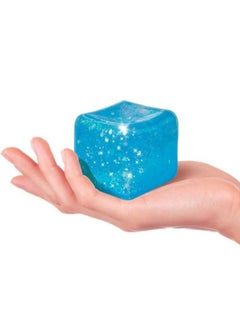 Slow Rise Glitter Squishy Cube - Stress Cube for Adults, Nice Square Cube Fidget Ice Cube Squishy ADHD Fidget Toys for Autism/ADD(Blue)