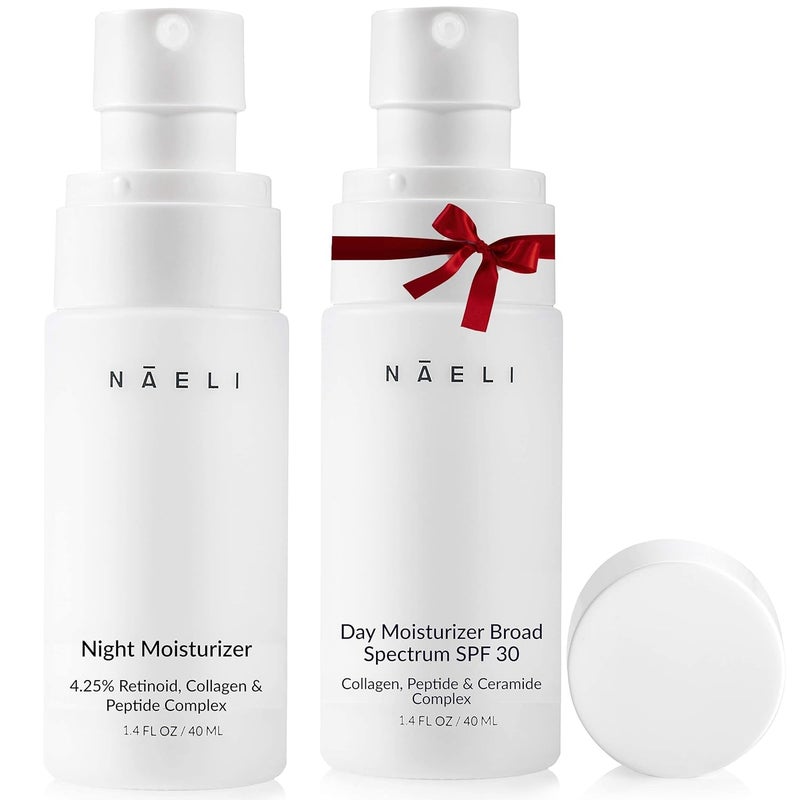 NAELI NAELI Face Moisturizer SPF 30  Retinol Cream Day  Night Anti Aging Collagen  Hyaluronic Acid Skincare Gift  Holiday Set for Women  Men Hydrates  Reduces Wrinkles Natural  Cruelty Free 14oz