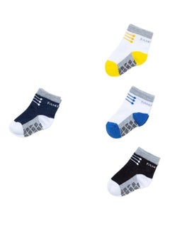 Generic Newborn Socks – 4 Pieces with Pure Cotton Safety! (Multi-colored)  - Image 1