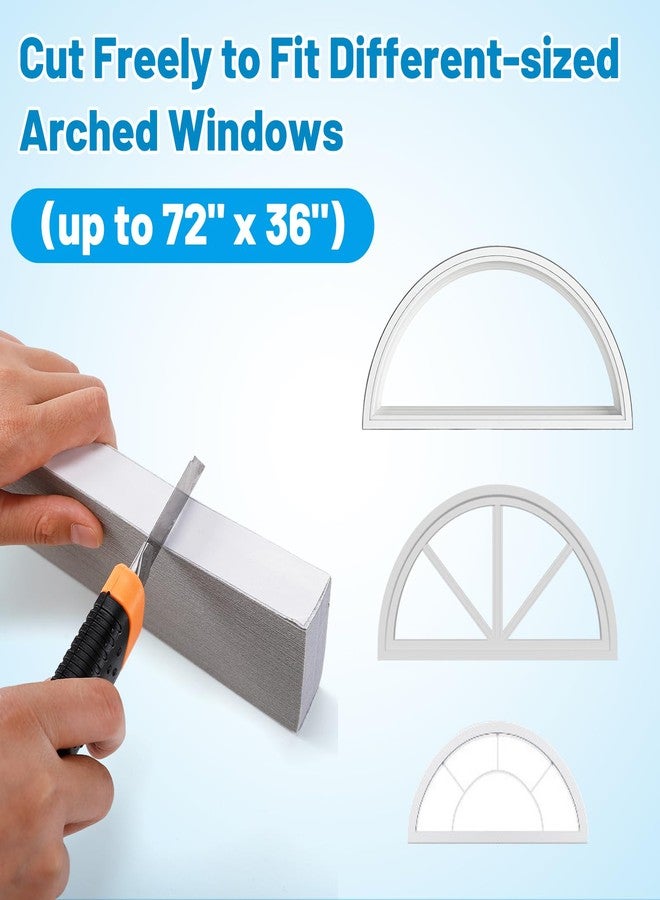 Bigmeta Arch Window Blackout Shades - Half Circle Cellular Cordless Semicircular Pleated Blinds, Half-Round Shade Light Filtering No Drill for Home Office Easy to Cut and Install (White) - Image 4