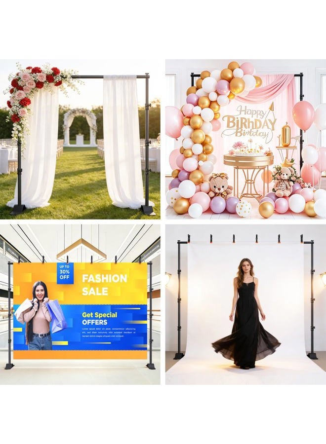 Forlogic Backdrop Banner Stand 10x8ft，Adjustable Heavy Duty Photo Backdrop Stand，Step and Repeat Background Stands for Party，Photography，Wedding - Image 5