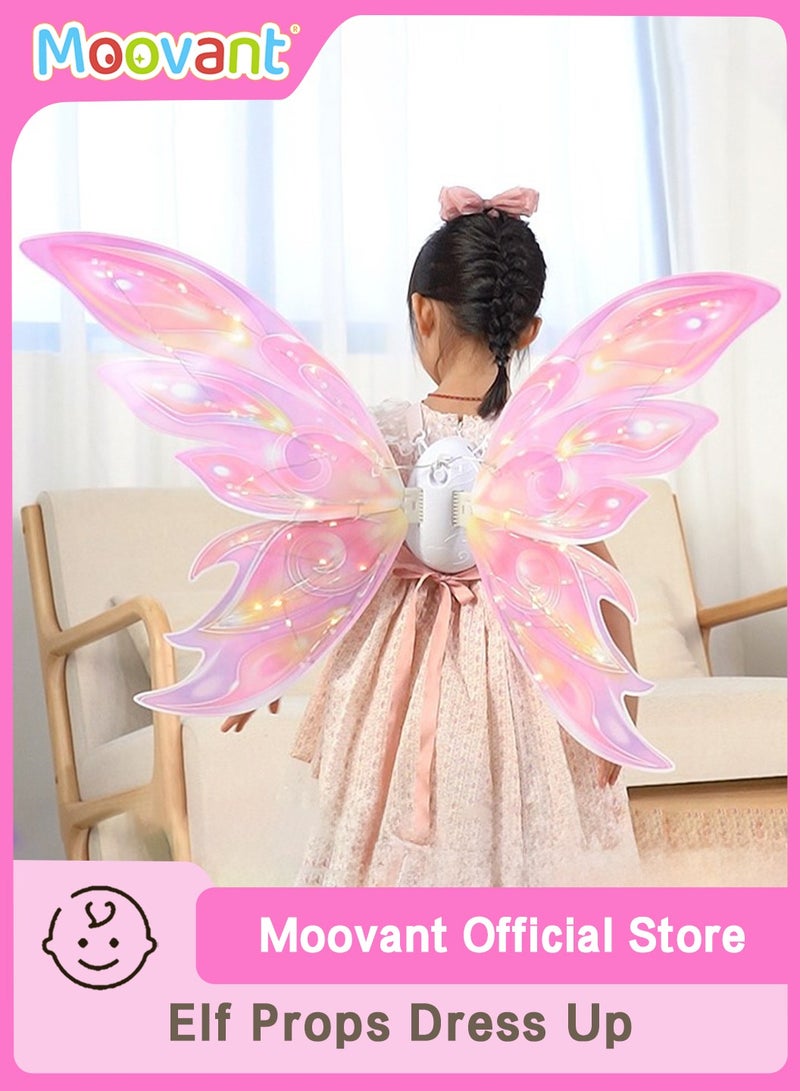 موفانت أجنحة الجنية الكهربائية للفتيات، أجنحة الفراشة المتحركة التي تعمل بالبطارية مع أضواء LED، لعبة متغيرة الألوان للأطفال، هدية ملحق لعب دور الأميرة مع الموسيقى - Image 1