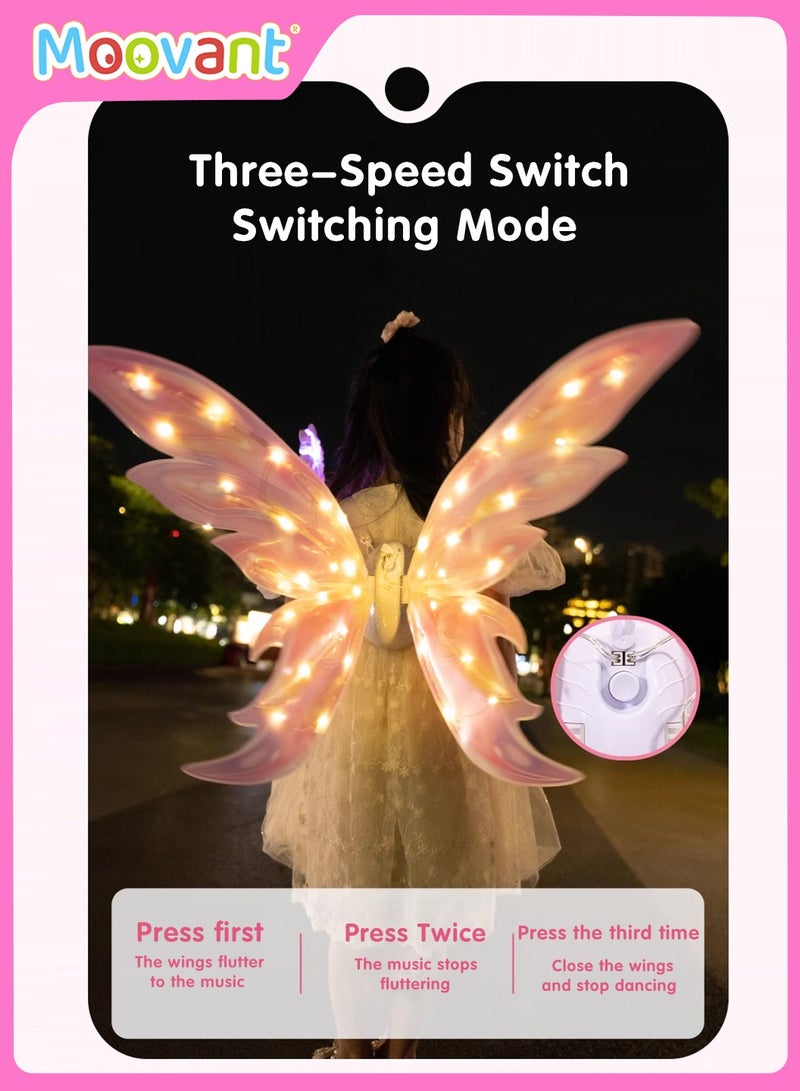 موفانت أجنحة الجنية الكهربائية للفتيات، أجنحة الفراشة المتحركة التي تعمل بالبطارية مع أضواء LED، لعبة متغيرة الألوان للأطفال، هدية ملحق لعب دور الأميرة مع الموسيقى - Image 5