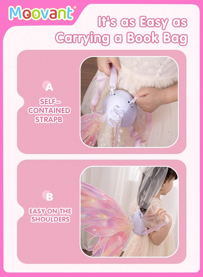 موفانت أجنحة الجنية الكهربائية للفتيات، أجنحة الفراشة المتحركة التي تعمل بالبطارية مع أضواء LED، لعبة متغيرة الألوان للأطفال، هدية ملحق لعب دور الأميرة مع الموسيقى - Image 4