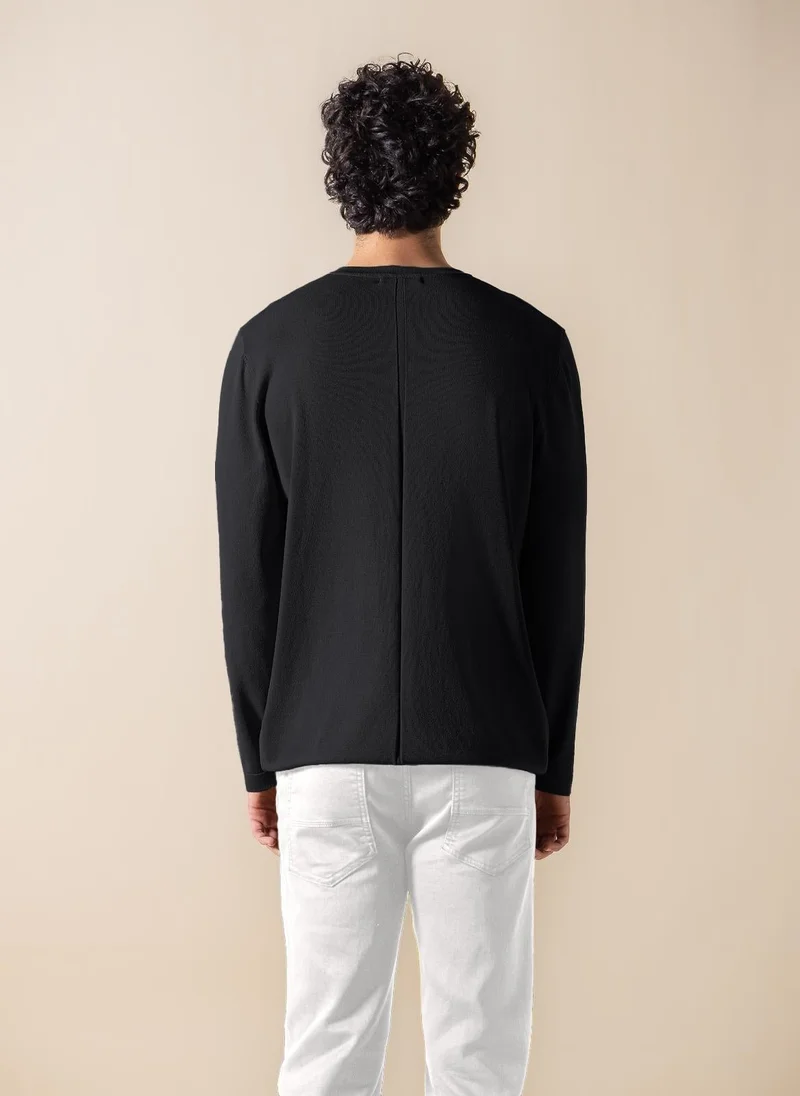 SHAPES FINE KNIT HENLEY T-SHIRT
