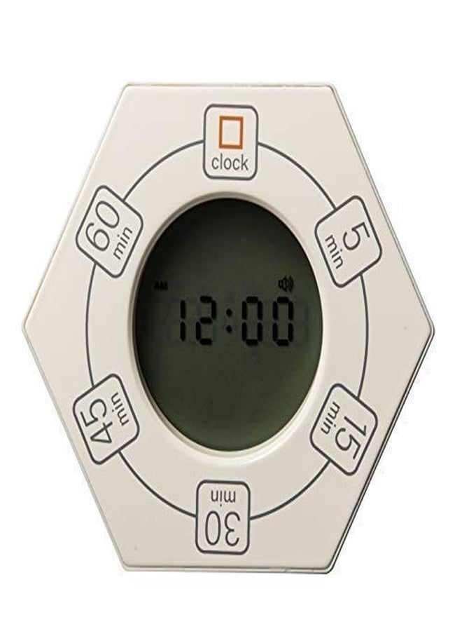 Znewtech Hexagon Rotating Productivity Clock, Pomodoro Timer with 5,15, 30, 45, 60 Minute Presets, Timer for People with ADHD (White) - Image 2