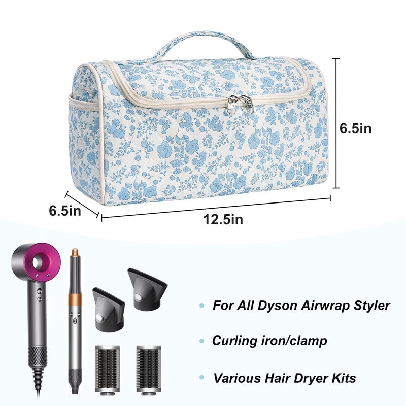 idoltimes Quilted Hair Tools Travel Bag, Cute Portable Organizer Case with Hanging Hook, Compatible with Dyson Airwrap Styler,Hair Curler Accessories - Image 2