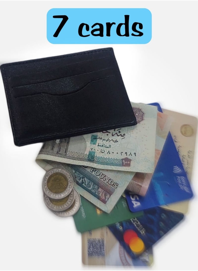 Generic Natural Leather Front and Back Card Holder  - Image 1
