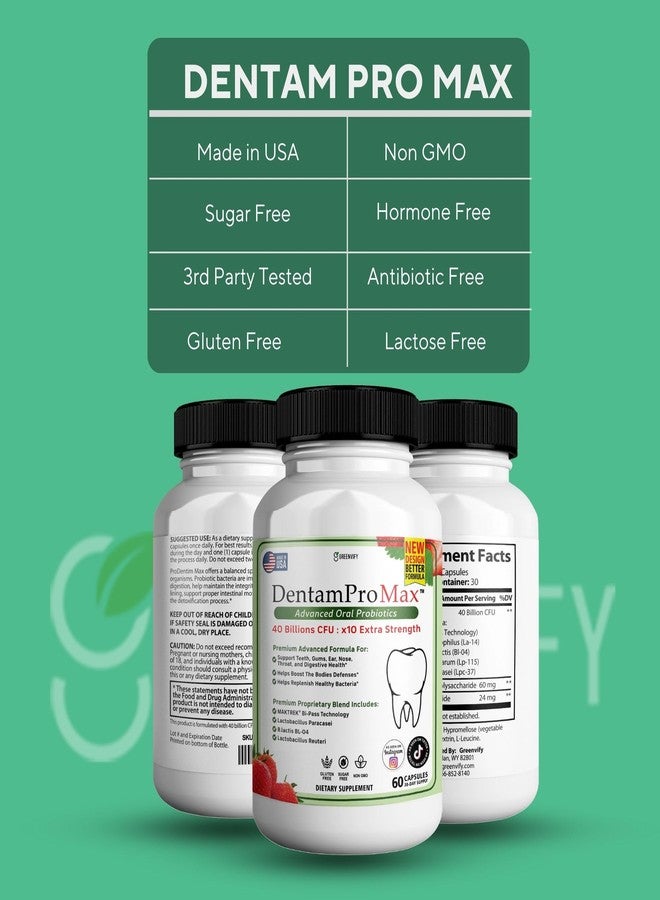 GREENVIFY DentamPro Max for Gums and Teeth Health & Fresh Breath - 40 Billion CFU Advanced Oral Probiotics for Mouth Bad Breath, Capsule Supplement (1) - Image 5
