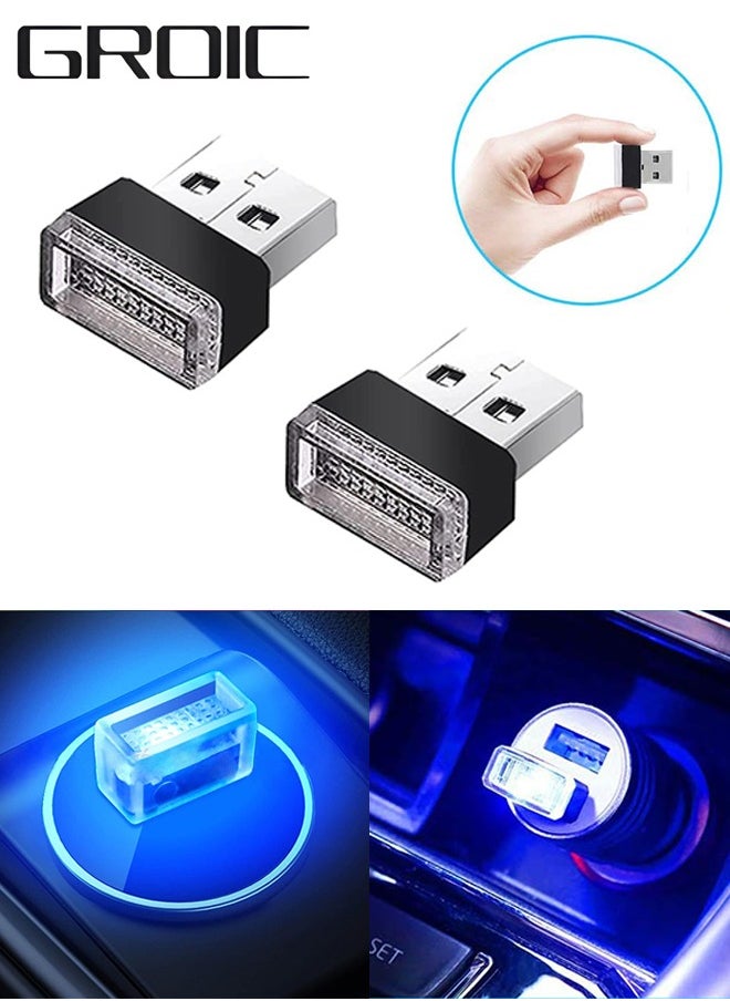 GROIC 2 Pieces Mini USB LED Light Car Interior Lights USB LED Atmosphere Lamp Light Plug-in 5V Universal USB Light Interior Ambient Lighting Kit for Cars Night Led Lights Decoration,Automotive Interior  - Image 1