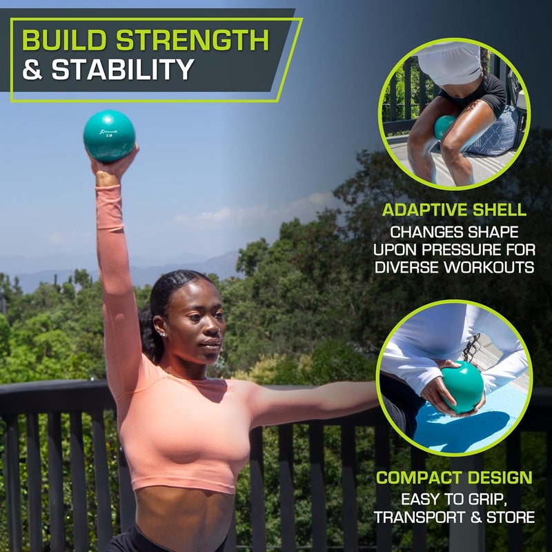 ProSourceFit Weighted Toning Exercise Balls for Pilates, Yoga, Strength Training and Physical Therapy, 2 lb to 8 lb, Color Coded - Image 4