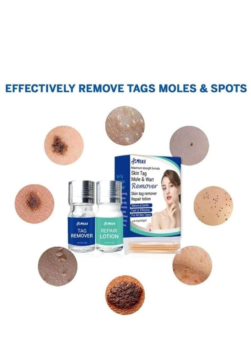 ASMOXA Skin Tag and Wart Care Kit (5ml) with Repair Lotion (5ml) - Gentle & Effective Formula with Aloe Vera for Smoother Skin Appearance, Easy to Use for Women - Image 3