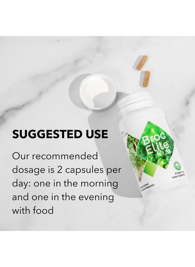BrocElite - Plus ; Broccoli Supplement W/Stabilized Sulforaphane Extract ; Zero Glyphosate Residue ; 30 Vegetable Capsules - Image 1