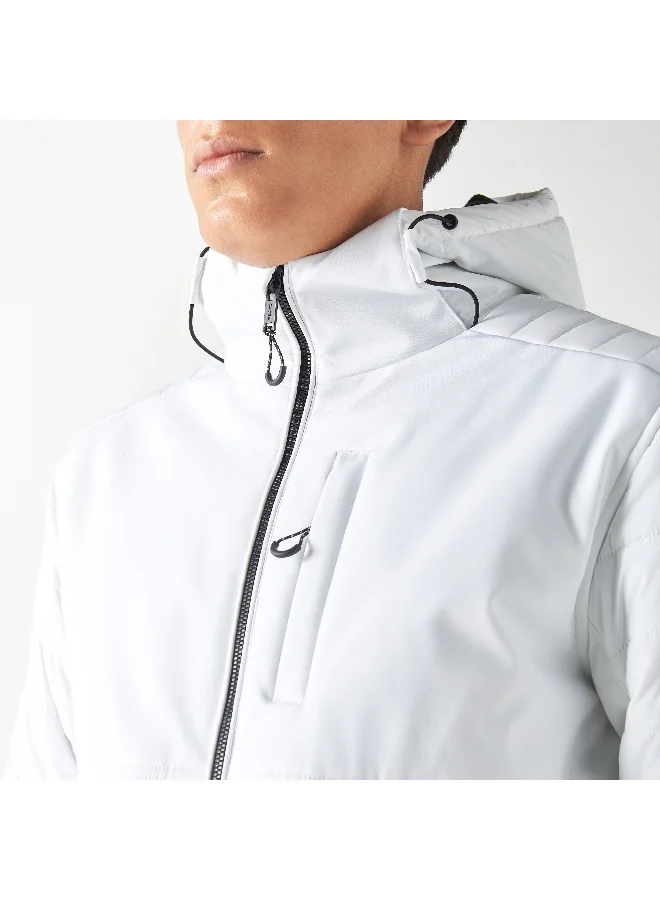 Kappa Kappa Zip Through Hooded Puffer Jacket with Pockets