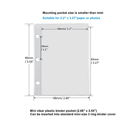 Mogoostry 12 Pack Mini Size Clear Sheet Protectors 2.2 x 3.2 Inch Plastic Sleeves Page Protectors Top Loading Paper Protector for 3 Ring Binders, Acid-Free, Archival Safe for Documents and Photos - Image 2