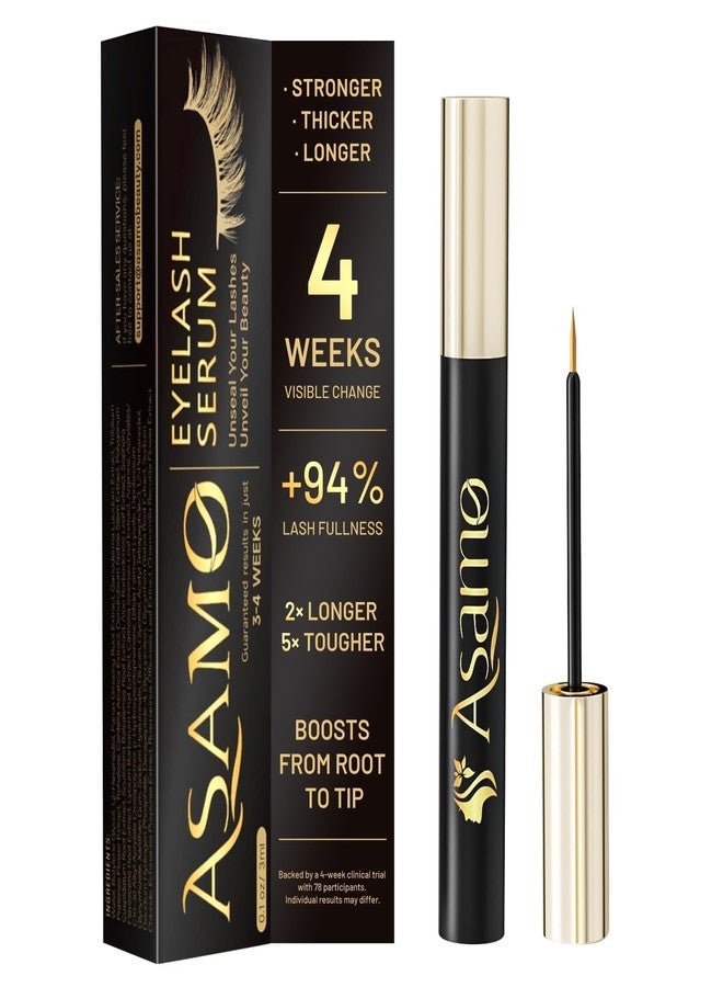 ASAMO Eyelash Growth Serum - Natural Lash Enhancer with 15 Plant Extracts for Longer Thicker Fuller Lashes Nourishing Formula to Enhance Natural Beauty Hypoallergenic Oil Free lash growth serum -3ml - Image 1