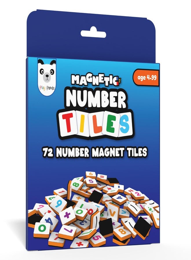 Play Panda Magnetic Number Tiles for Kids, 72 Number and Math Magnet Tiles for Counting, Sequencing and Early Maths Learning - Image 1