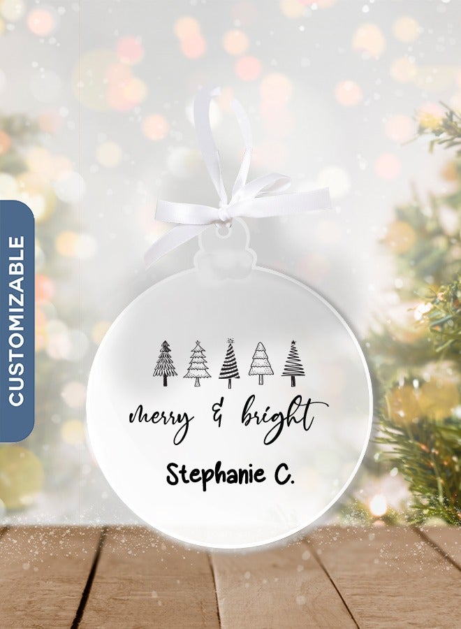 شير ذا لوف  حلية عيد الميلاد المصنوعة من الأكريليك الغائم المخصص للكريسماس - زخرفة احتفالية مخصصة لديكور الأعياد - Image 1