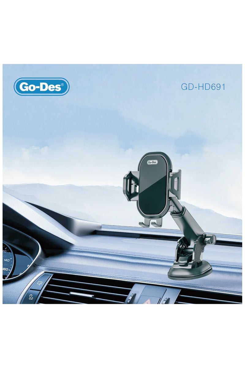 GO-DES 360° Adjustable Suction Cup Car Holder Shockproof Scratch-resistant for Phones 3.5–6 Inches Universal Compatibility - Image 2