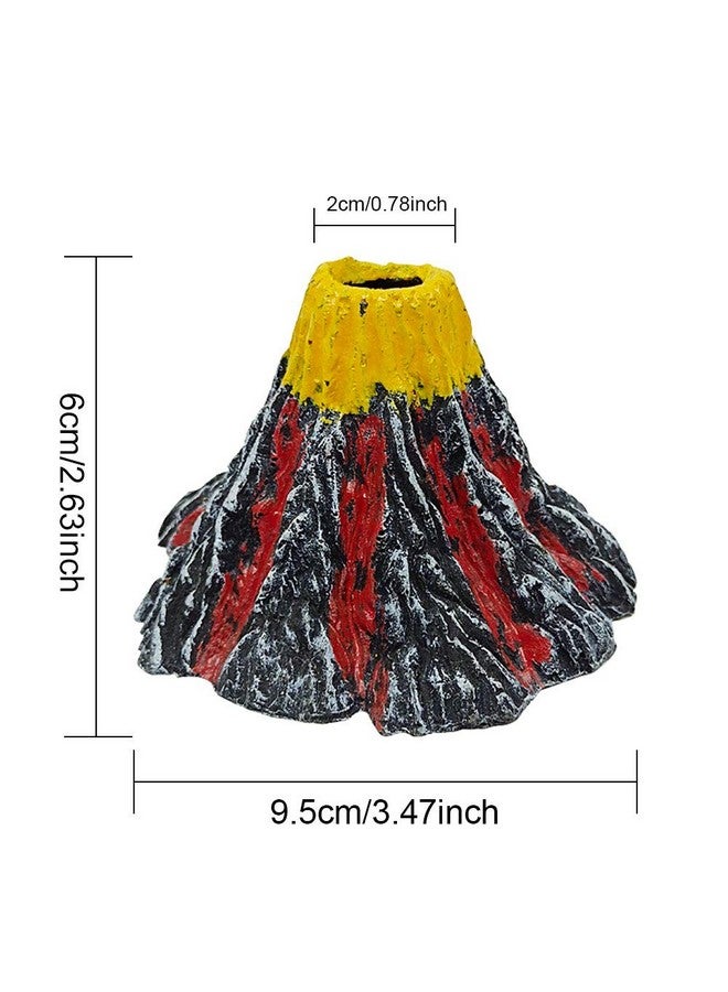 Abnaok Aquarium Volcano With Air Stone Bubbler, Realistic Fish Tank Volcano Ornaments Bubble Maker For More Oxygen Aquarium Decor, Great Addition To Fish Tank Beta Aquarium (S= 3.4 X 2.2 X 0.8 Inch) - Image 1