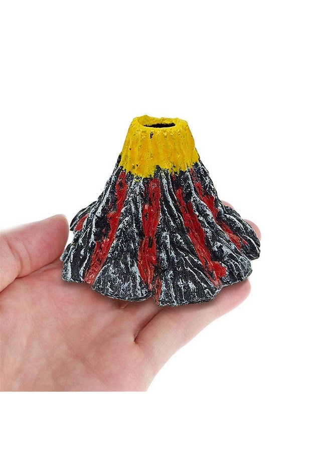 Abnaok Aquarium Volcano With Air Stone Bubbler, Realistic Fish Tank Volcano Ornaments Bubble Maker For More Oxygen Aquarium Decor, Great Addition To Fish Tank Beta Aquarium (S= 3.4 X 2.2 X 0.8 Inch) - Image 3