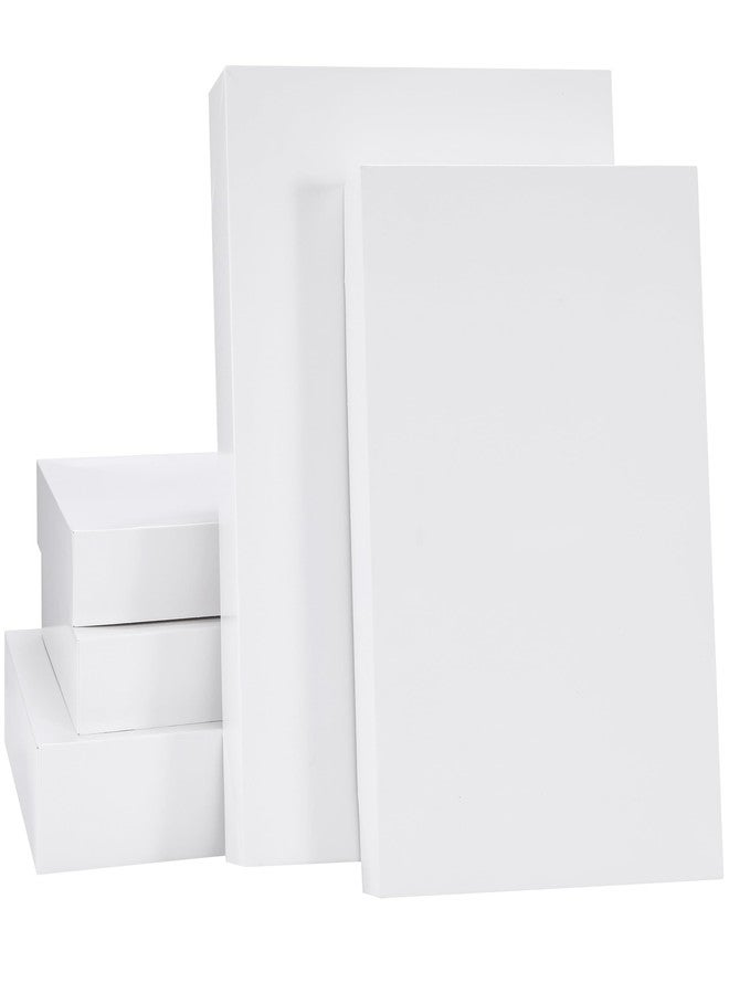 SUNCOLOR 5 Pack White Gift Boxes with Lids, Assorted Sizes(3 Boxes 14", 2 Boxes 16") Strong Cardboard Shirt Boxes for Christmas, Birthdays, Weddings & Presents - Image 1