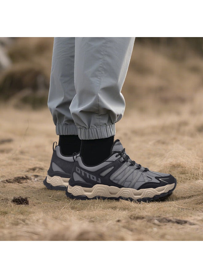 Lotto Men's Spring Leather Hiking Outdoor Sports Shoes Durable Casual Walking Shoes For Couples 957 Dark Gray Size 44 - Image 2