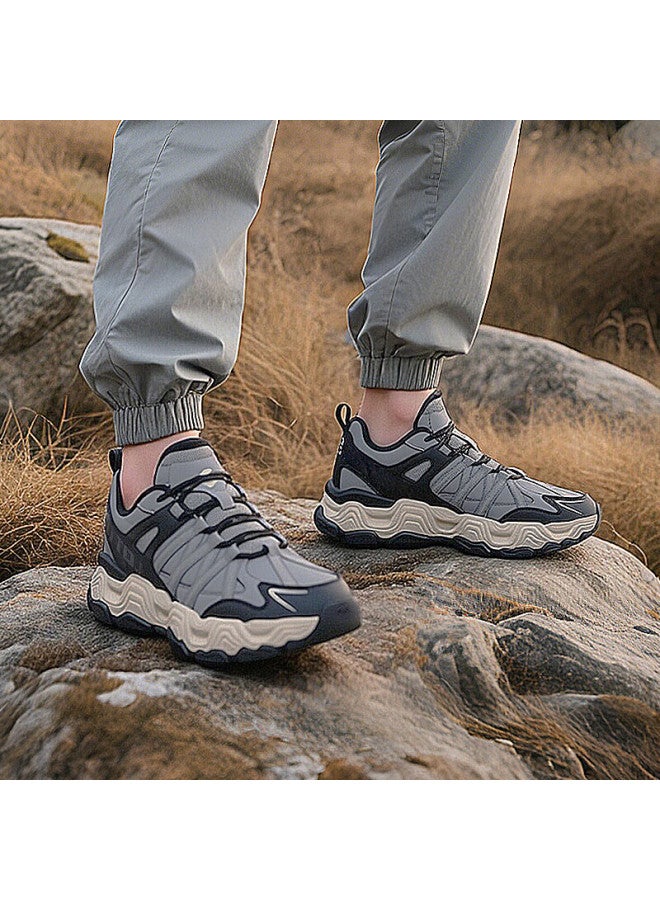 Lotto Men's Spring Leather Hiking Outdoor Sports Shoes Durable Casual Walking Shoes For Couples 957 Dark Gray Size 44 - Image 3