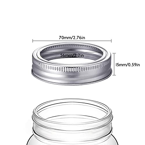 Ensbelei 24 Pieces Regular Mouth Mason Jar Canning Bands - Reusable Replacement Metal Rings, Practical Screw Jar Bands, Leak Proof Tinplate Metal Rings, Compatible With Mason Jar - Image 2