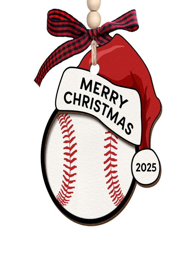 MAPDTWO Baseball Ornament - Baseball Ornaments for Christmas Tree - Sports Ornaments for Boys, Coaches, Players, Kids, Men - Gifts for Sports Lovers - 2 Layered Wood Christmas Ornament 2025 - Image 1