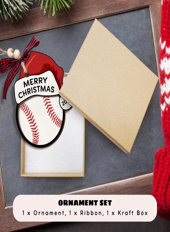 MAPDTWO Baseball Ornament - Baseball Ornaments for Christmas Tree - Sports Ornaments for Boys, Coaches, Players, Kids, Men - Gifts for Sports Lovers - 2 Layered Wood Christmas Ornament 2025 - Image 3