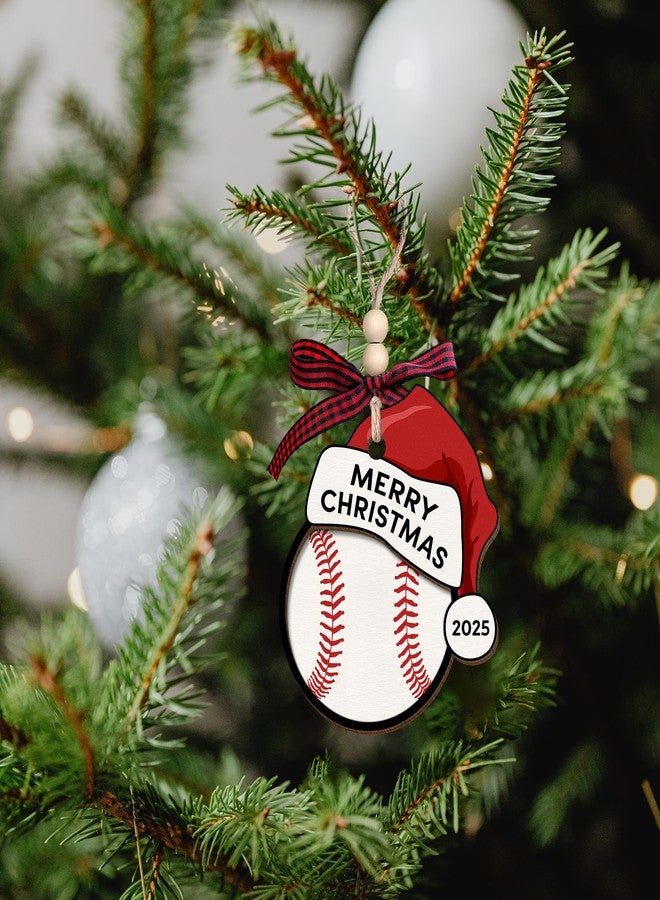 MAPDTWO Baseball Ornament - Baseball Ornaments for Christmas Tree - Sports Ornaments for Boys, Coaches, Players, Kids, Men - Gifts for Sports Lovers - 2 Layered Wood Christmas Ornament 2025 - Image 4