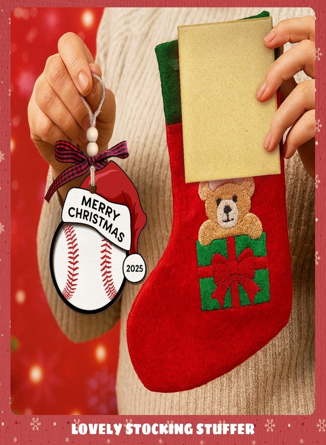 MAPDTWO Baseball Ornament - Baseball Ornaments for Christmas Tree - Sports Ornaments for Boys, Coaches, Players, Kids, Men - Gifts for Sports Lovers - 2 Layered Wood Christmas Ornament 2025 - Image 5