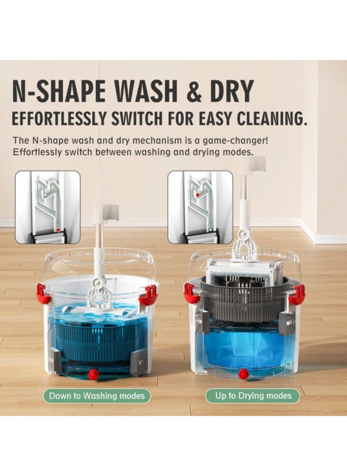 Magician Spin Mop 2-in-1 Flat &  Round Mop Head with Wheels& Handle 360 Rolling Mop and Bucket  for Cleaning - pzsku/ZDA1A0DB59BCF45EBB311Z/45/_/1738421763/4a52ad8d-eeec-4270-a3d1-31b578120323