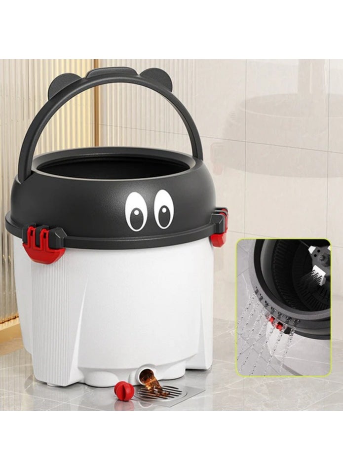 Magician Spin Mop 2-in-1 Flat &  Round Mop Head with Wheels& Handle 360 Rolling Mop and Bucket  for Cleaning - pzsku/ZDA1A0DB59BCF45EBB311Z/45/_/1738421823/b8970f14-7643-4642-b536-4e2d11122389
