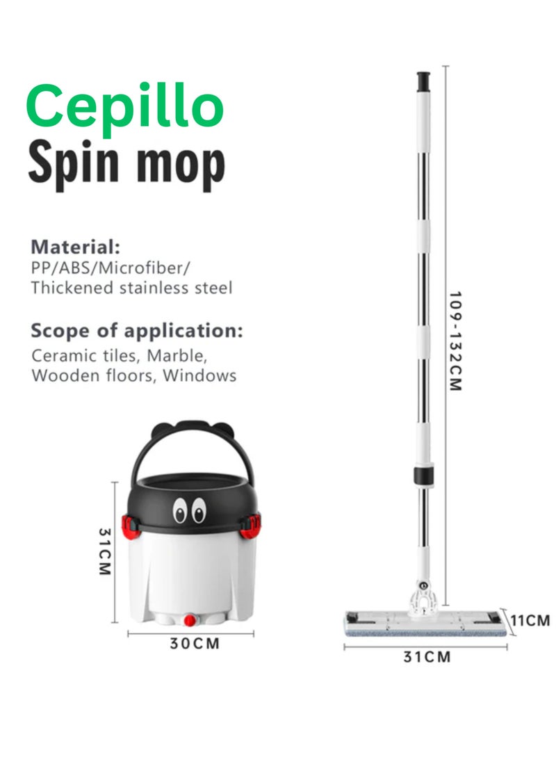 Magician Spin Mop 2-in-1 Flat &  Round Mop Head with Wheels& Handle 360 Rolling Mop and Bucket  for Cleaning - pzsku/ZDA1A0DB59BCF45EBB311Z/45/_/1738422146/c4cb1ddf-3e19-4b08-94ef-7d021e2b8966