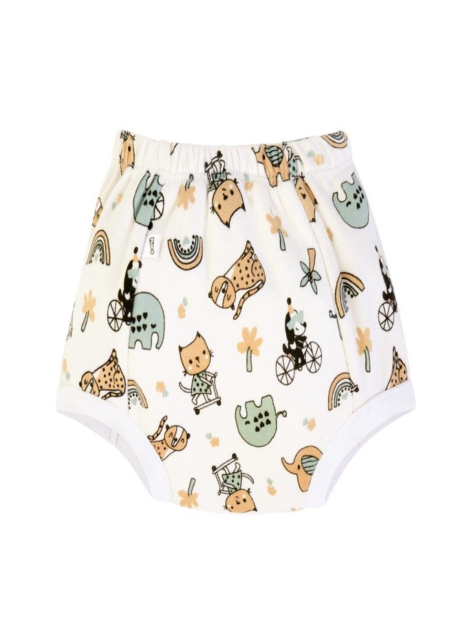 YouGotPlanB Unisex Babies 100% Cotton Land Padded Underwear for Potty Training - (PU-Land2_Green & White_3-4 Years) Set of 2 - Image 2